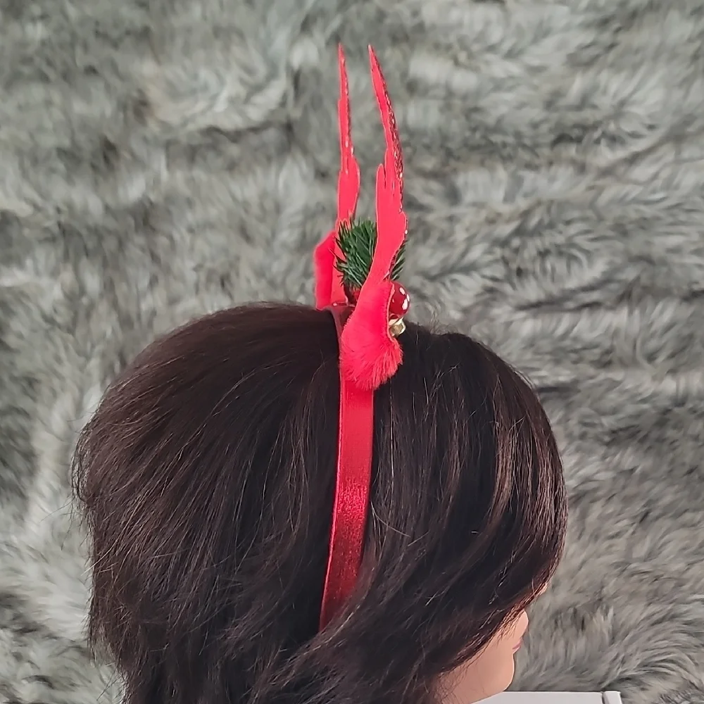 Sparkling Red Antler Headband